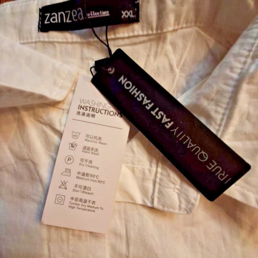 Zanzea White Long Sleeve Tunic Size XXL Boho‎ NWT - Picture 6 of 11